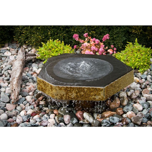 Blue Thumb Basalt Bird Bath Fountain Kit