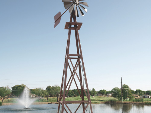 Outdoor Water Solutions Large Backyard Windmill - Bronze Powder Coated