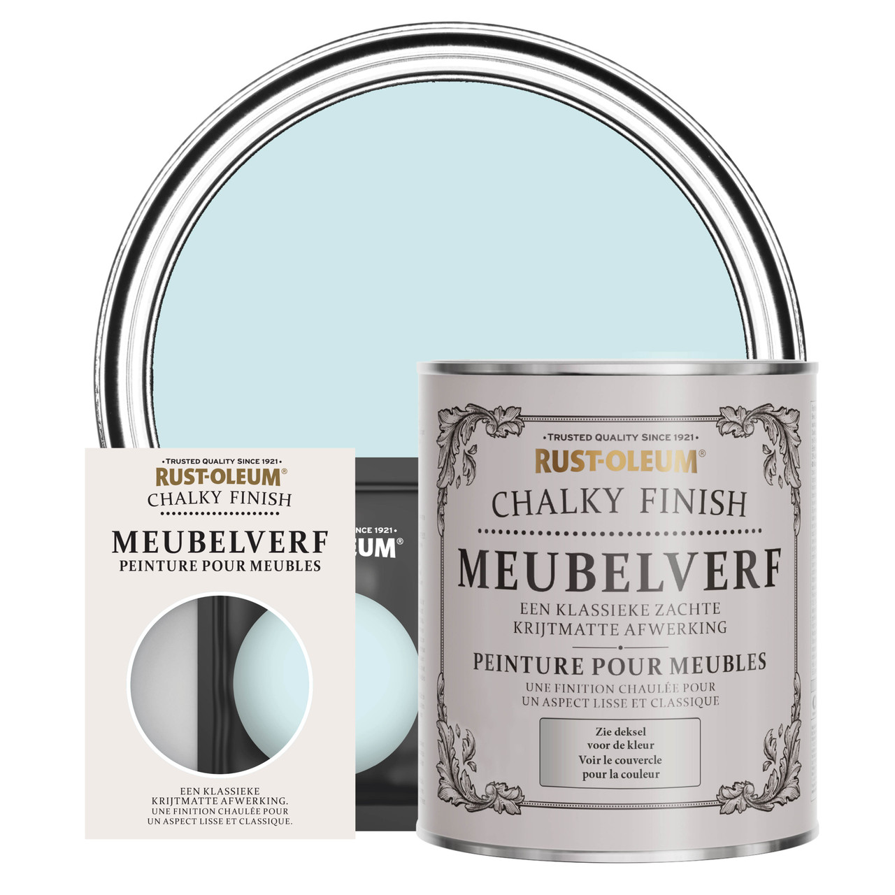Peinture pour Meubles Eucalyptus - Finition Bleue Mate Effet Poudr