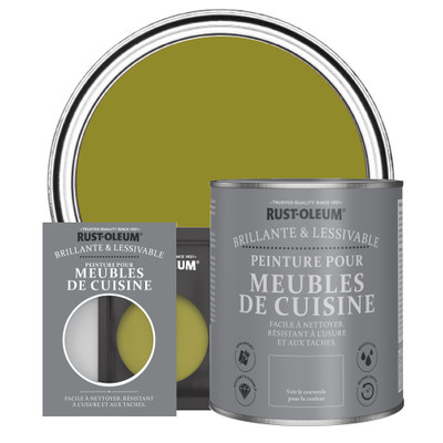Peinture pour Meubles de Cuisine, Finition Brillante - Olive marinée