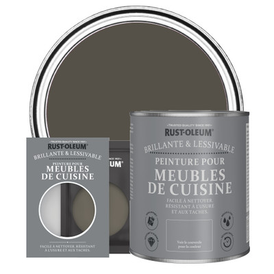 Peinture pour Meubles de Cuisine, Finition Brillante - Brun Terre