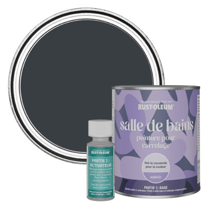 Peinture pour Carrelage de Salle de Bain, Finition Satinée - Gris Anthracite (RAL 7016) 750ml