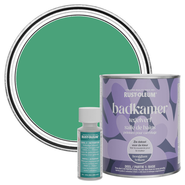 Peinture pour Carrelage de Salle de Bain, Finition Brillante - Émeraude 750ml