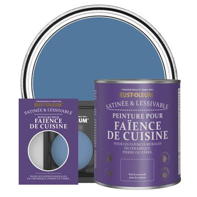 Peinture pour Faïence de Cuisine, Finition Satinée - Soie Bleue