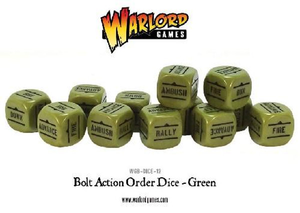 Bolt Action Orders Dice - Green (12) product image