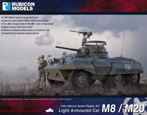 Rubicon Models - M8 Greyhound / M20 Scout Car - Armoured Car (1/56 scale)