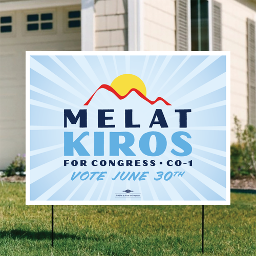 Melat Kiros For Congress (24" x 18" Coroplast Yard Sign)