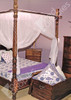 Canopy bed curtain on poster bed