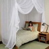 canopy bed curtain over single bed