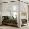 canopy bed curtain on bamboo frame