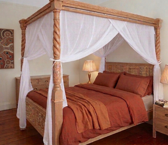 Cotton canopy bed curtain