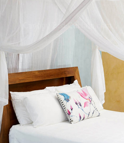Cotton bed canopy curtains — easy care machine washable cotton canopies