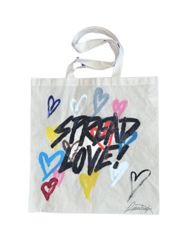 Spread love canvas tote bag
