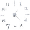 3D Wall Clock Modern Design 100 cm XXL Silver