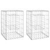 Gabion Basket Posts 2 pcs 40x40x60 cm Iron