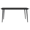 Garden Dining Table Black 190x90x74 cm Steel and Glass