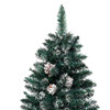 Slim Christmas Tree with Real Wood and White Snow Green 180 cm