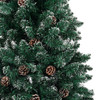 Slim Christmas Tree with Real Wood and White Snow Green 210 cm