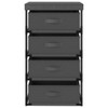 Storage Rack with 4 Fabric Baskets Steel Grey