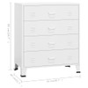 Industrial Drawer Cabinet White 78x40x93 cm Metal