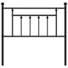 Metal Headboard Black 90 cm