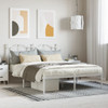 Metal Bed Frame with Headboard White 137x187 cm Double