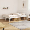 Metal Bed Frame with Headboard White 137x187 cm Double