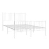 Metal Bed Frame with Headboard and Footboard White 137x187 cm Double