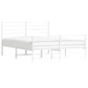 Metal Bed Frame with Headboard and Footboard White 137x187 cm Double