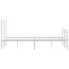 Metal Bed Frame with Headboard and Footboard White 153x203 cm Queen