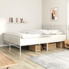 Metal Bed Frame with Headboard and Footboard White 183x203 cm King