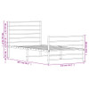 Metal Bed Frame with Headboard and Footboard White 107x203 cm King Single Size