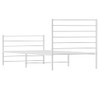 Metal Bed Frame with Headboard and Footboard White 107x203 cm King Single Size