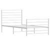 Metal Bed Frame with Headboard and Footboard White 107x203 cm King Single Size