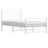 Metal Bed Frame with Headboard and Footboard White 107x203 cm King Single Size