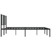 Metal Bed Frame with Headboard Black 183x203 cm King Size