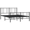 Metal Bed Frame with Headboard and Footboard Black 137x187 cm Double Size
