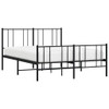 Metal Bed Frame with Headboard and Footboard Black 137x187 cm Double Size
