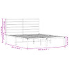 Metal Bed Frame with Headboard White 153x203 cm Queen Size