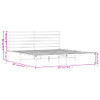 Metal Bed Frame with Headboard White 183x203 cm King Size