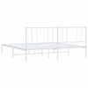 Metal Bed Frame with Headboard White 183x203 cm King Size