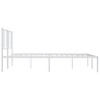 Metal Bed Frame with Headboard White 183x203 cm King Size