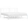 Metal Bed Frame with Headboard White 183x203 cm King Size