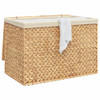 Laundry Basket with 3 Sections 75x42.5x52 cm Water Hyacinth