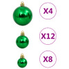 112 Piece Christmas Bauble Set Red / Green / Gold Polystyrene