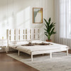 Bed Frame White Solid Wood 153x203 cm Queen Size