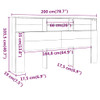 Headboard Cabinet Black 200x19x103.5 cm
