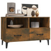 TV Cabinet Smoked Oak 80x36x50 cm Engineered Wood