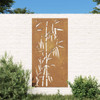 Garden Wall Decoration 105x55 cm Corten Steel Bamboo Design