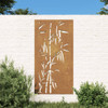 Garden Wall Decoration 105x55 cm Corten Steel Bamboo Design